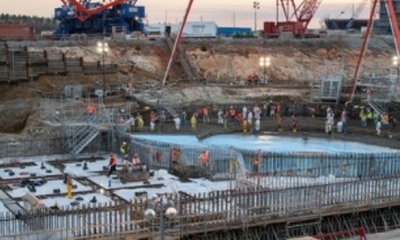 Lití prvního betonu na stavbě jaderné elektrárny V.C. Summer