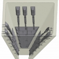 Zásobník uhlí s namontovanými rozrušovacími hrably (3D návrh Tespo engineering s.r.o.)