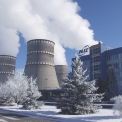 Zimní pohled na elektrárnu NAEK na Ukrajině