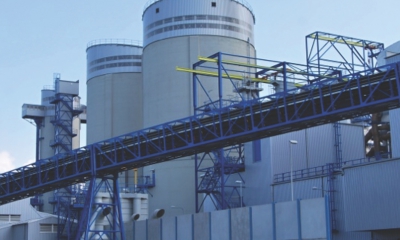 Míchací centrum a zásobní nádrž sádrovcové suspenze Nového zdroje Elektrárny Ledvice 660 MWe