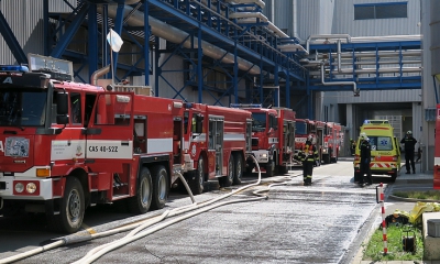Taktické cvičení: Únik čpavku v elektrárně zalarmoval hasiče v Ústeckém kraji 