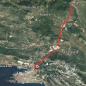 Obr. 1 – Trasa vedení pro 110 kV OHL Sinj - Dugopolje a Dugopolje – Meterize