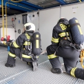 Vůbec poprvé zasahovali teplárenští hasiči v nové plynové kotelně, naštěstí jen cvičně