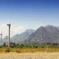 Park větrných elektráren v Kanyakumari v jižní Indii