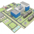 Vizualizace malé elektrárny s reaktory RITM-200 (Zdroj fotografií: Rosatom)